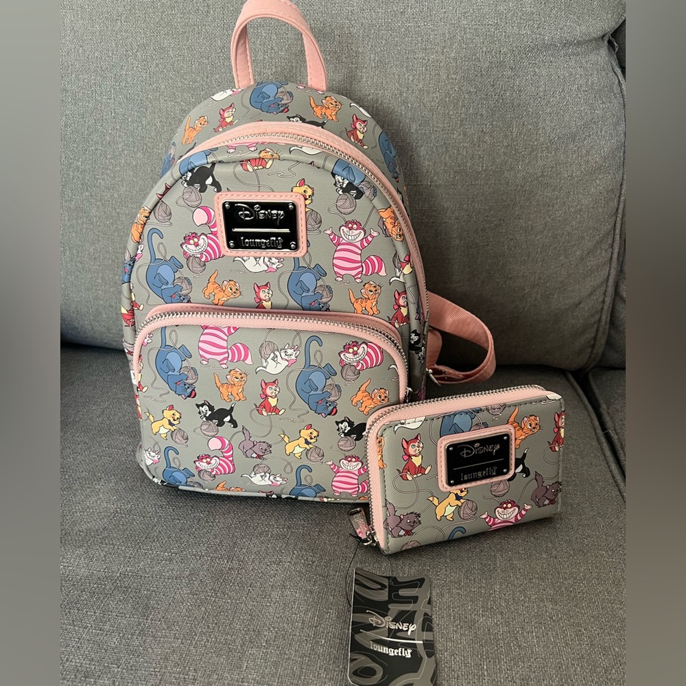 Loungefly Disney Cats mini backpack & wallet